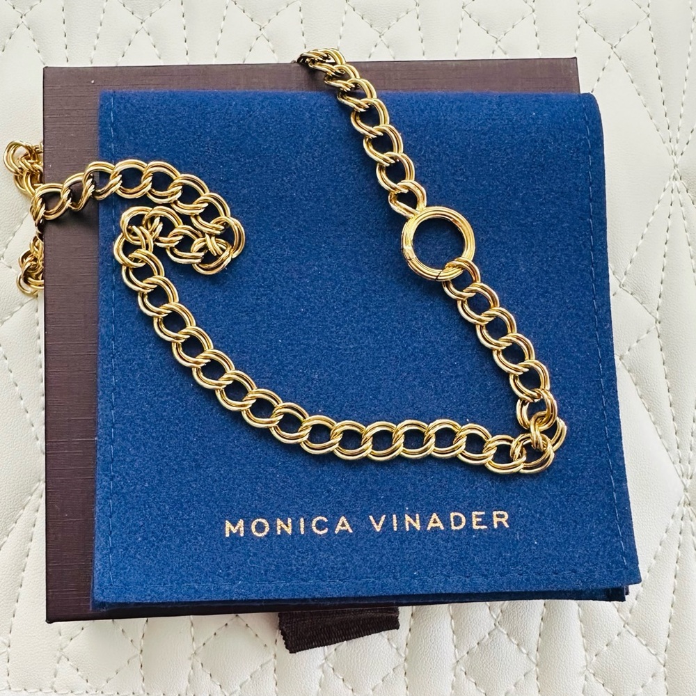 Monica Vinader Groove Curb Chain Necklace (Gold Vermiel)